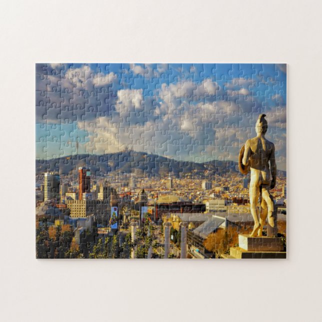 Gatuscen från Barcelona. Pussel (Horisontell)