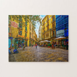 Gatuscen från Barcelona. Pussel
