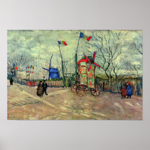 Gatuscen i Montmartre Le Moulin à poivre by V Poster