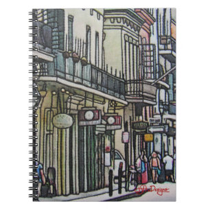 Gatuscen i New Orleans Notebook Anteckningsbok