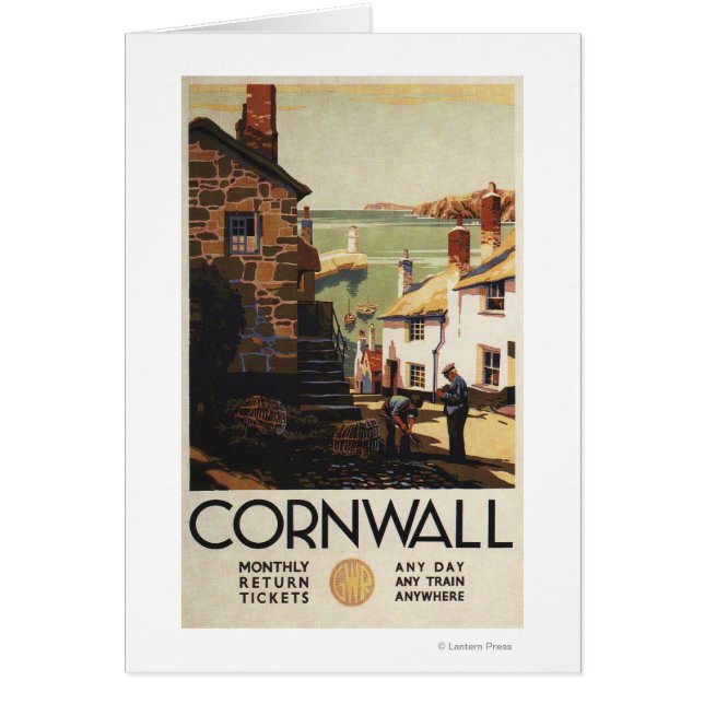 Gatuscen med två Manar arbetsjärnväg Hälsningskort (Framsidan)