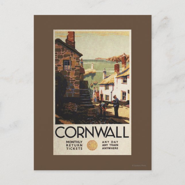 Gatuscen med två Manar arbetsjärnväg Vykort (Framsida)