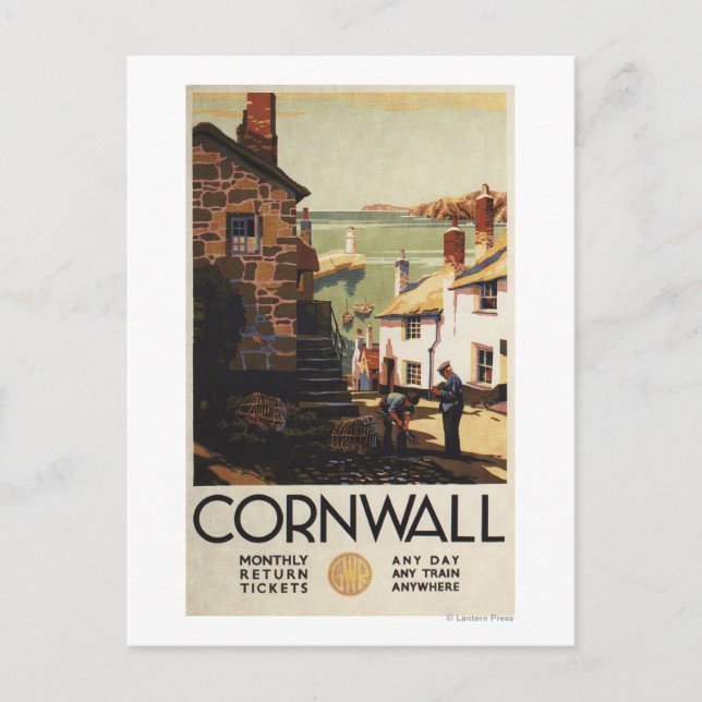 Gatuscen med två Manar arbetsjärnväg Vykort (Framsida)