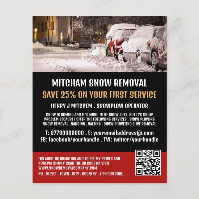 Gatuscen, Snö Removal Company Advertising Flygblad (Framsidan)