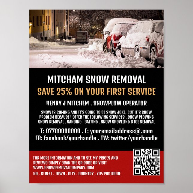 Gatuscen, Snö Removal Company Advertising Poster (Framsidan)
