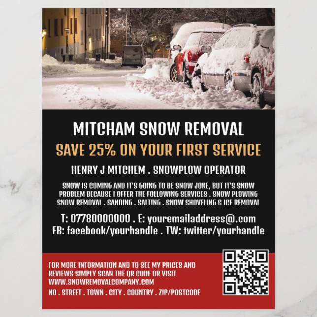 Gatuscen, Snö Removal Company Advertising Reklamblad (Framsidan)