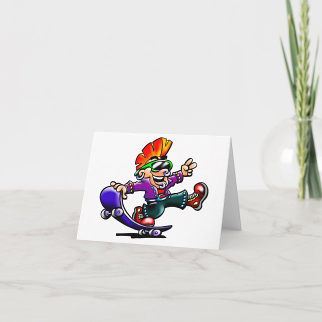 Gatusegment på ett Skateboard-anteckningskort Kort (Framsida)