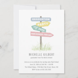 Gatuskylt 8th Klass Gradution Party Inbjudningar