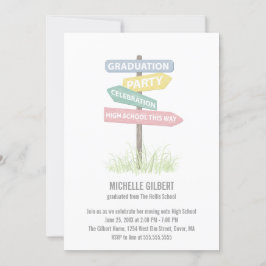 Gatuskylt 8th Klass Gradution Party Inbjudningar