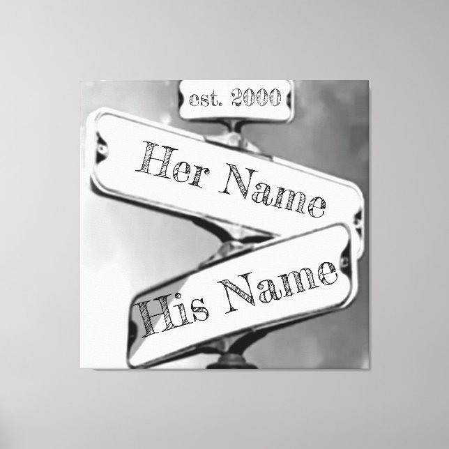 Gatuskylt för anpassningsbar-relation canvastryck (Framsida)