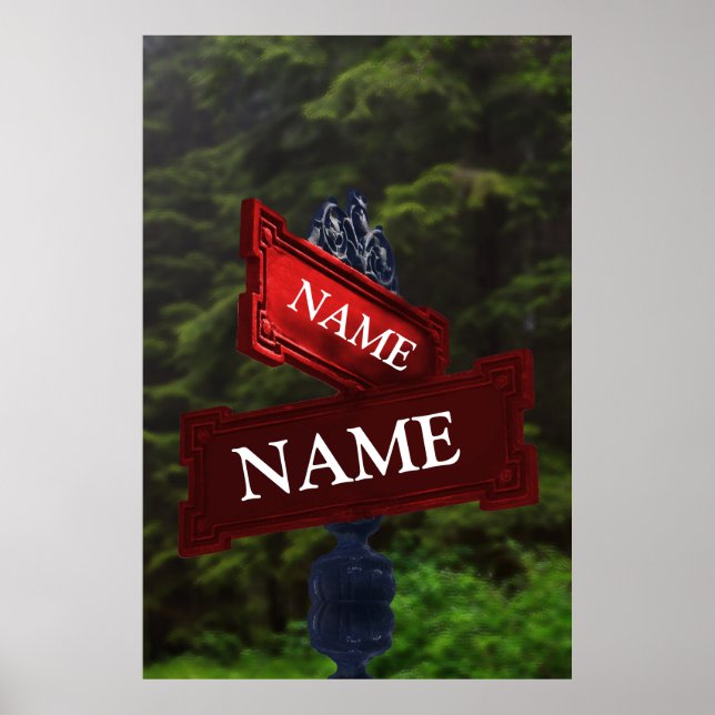 Gatuskylt för Personlig Namn Poster (Framsidan)