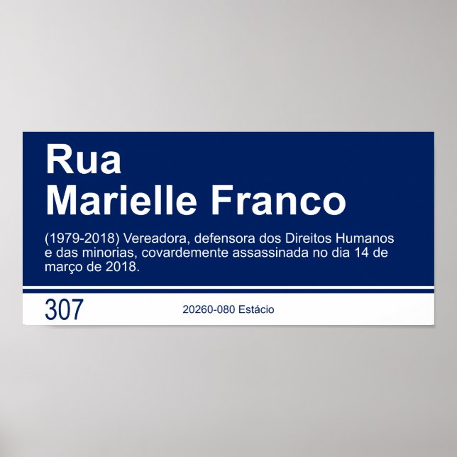 Gatuskylt - Marielle Franco Poster (Framsidan)