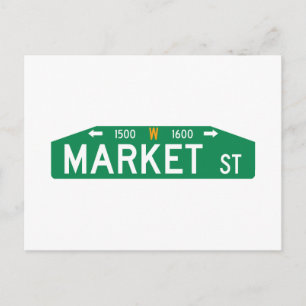 Gatuskylt Market Street, Philadelphia, PA Vykort