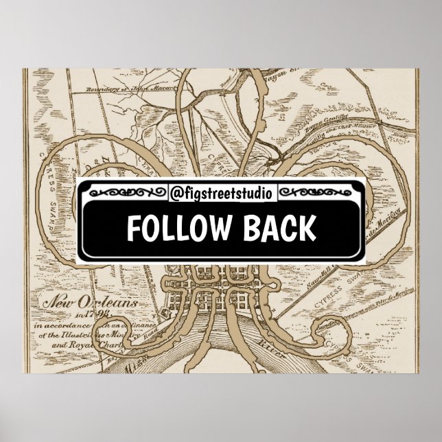 Gatuskylt, New Orleans, redigera text, Poster (Framsidan)