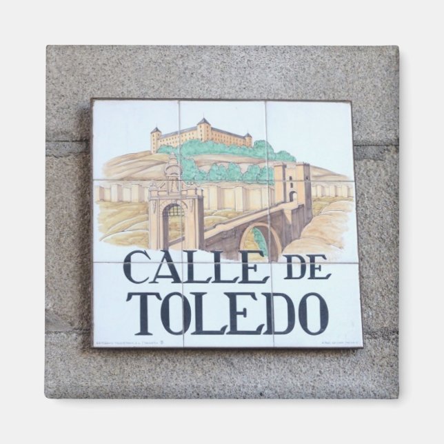 Gatuskyltar i Madrid Magnet (Framsidan)