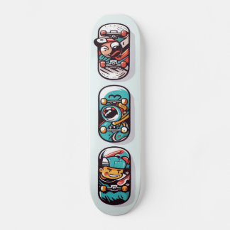 Gatuuppsvälld tecknad design 2 mini skateboard bräda 18,5 cm