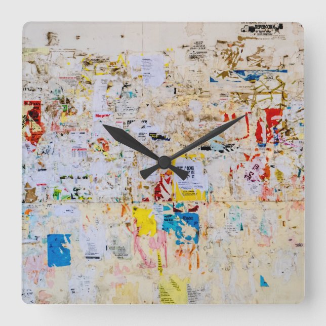 Gatuvägg Fyrkantig Klocka (Framsida)