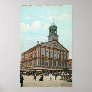Gatuvy för Faneuil Hall Poster
