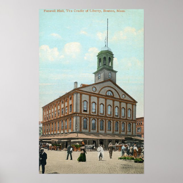Gatuvy för Faneuil Hall Poster (Framsidan)