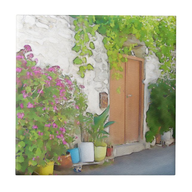 Gatuvy för vattenfärg kakelplatta (Framsidan)