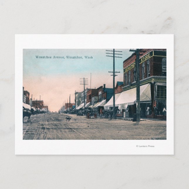 Gatuvy för Wenatchee Avenue Vykort (Framsida)