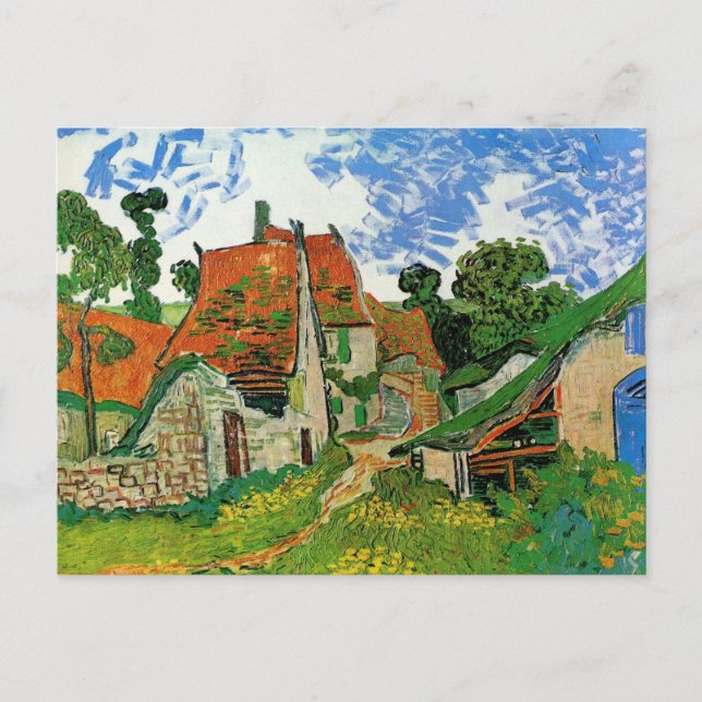Gatuvy från byn av Vincent van Gogh Vykort (Framsida)