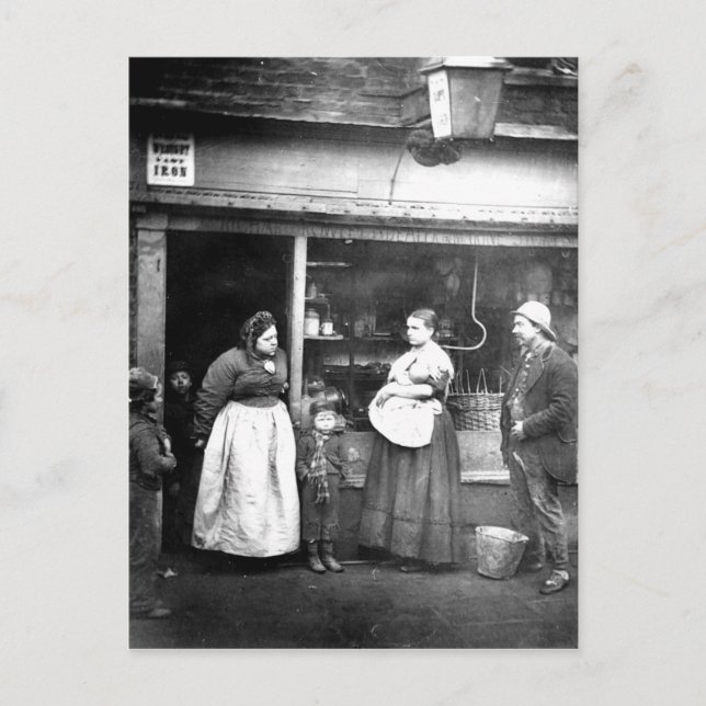 Gatuvy från det viktorianska London Vykort (Framsida)