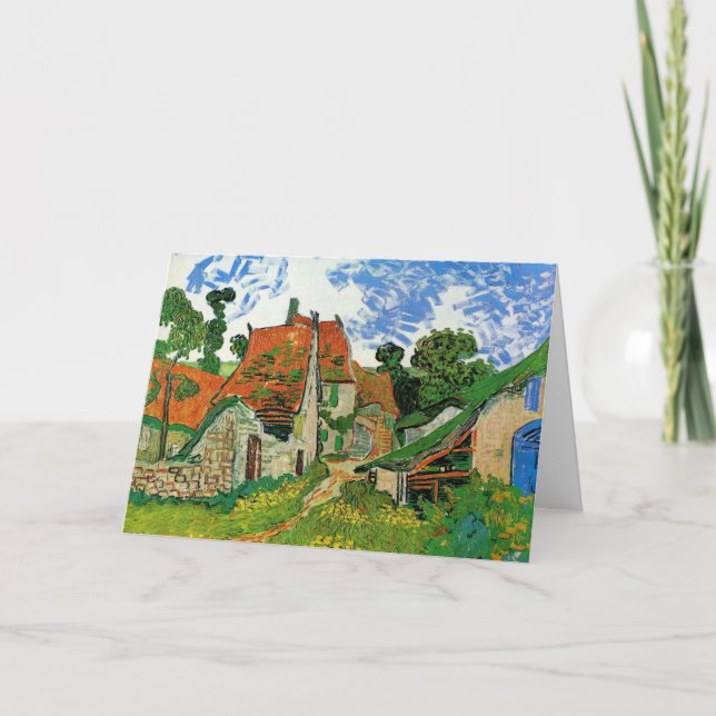 Gatuvy i byn av Vincent van Gogh Kort (Framsida)