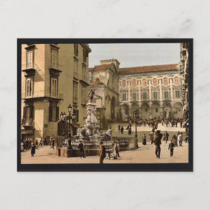 Gatuvy, Neapel, Italien klassisk Photochrom Vykort