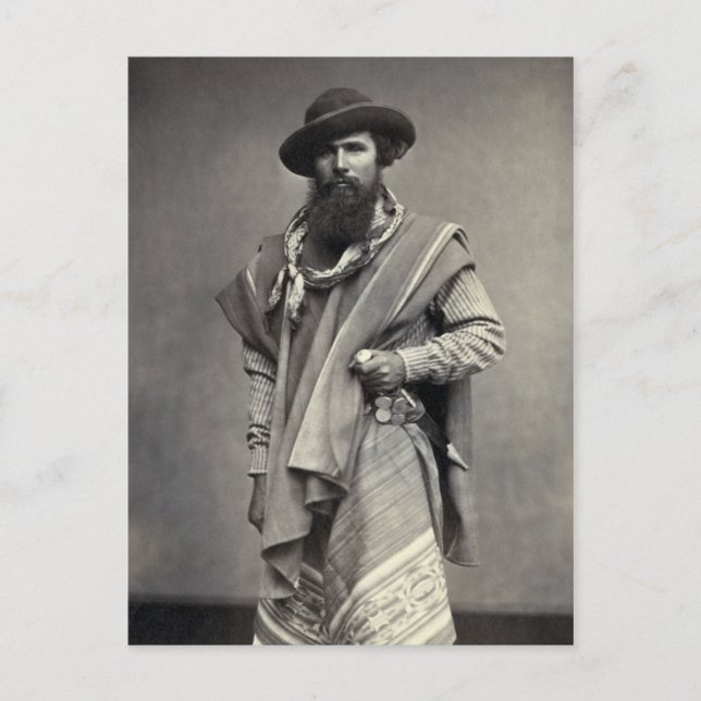 Gaucho i Republiken Argentina 1868 Vykort (Framsida)