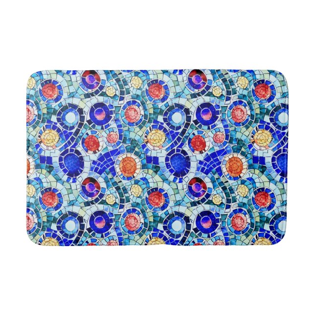 Gaudi Inspired Multifärgad Mosaic Mönster Badrumsmatta (Framsidan)