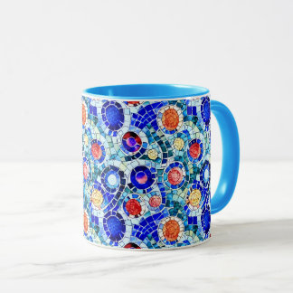 Gaudi Inspired Multifärgad Mosaic Mönster Mugg