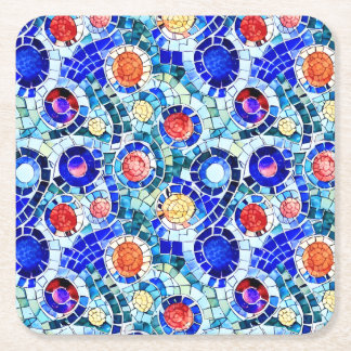 Gaudi Inspired Multifärgad Mosaic Mönster Underlägg Papper Kvadrat