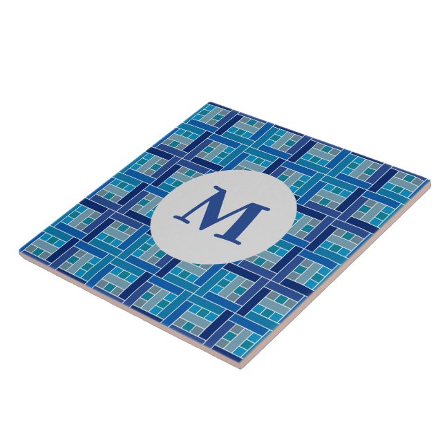 Gaudí kobolt blue square mosaic kakelplatta (Sidan)