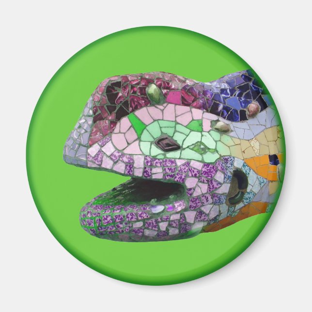 Gaudi Lizard Head Mosaics Magnet (Framsidan)