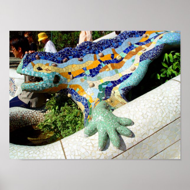 Gaudi Lizard Mosaics Poster (Framsidan)