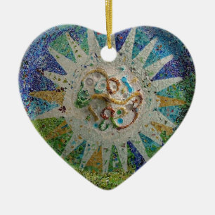 Gaudi mosaik julgransprydnad keramik
