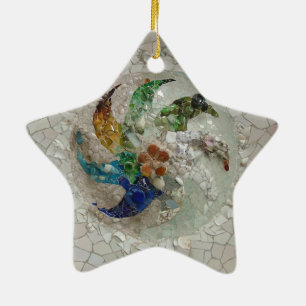 Gaudi mosaik julgransprydnad keramik