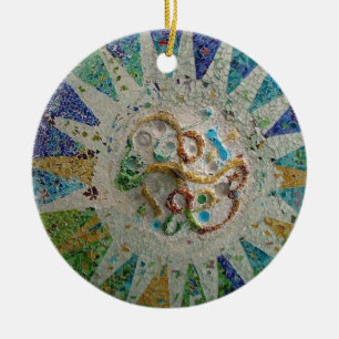 Gaudi mosaik julgransprydnad keramik