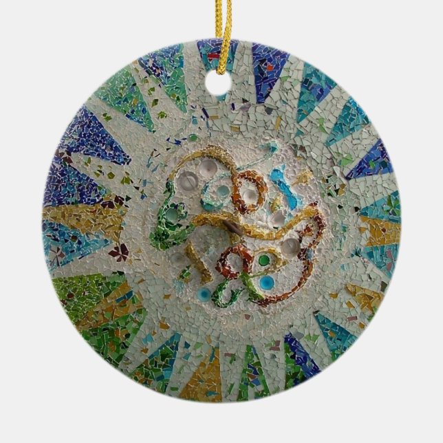 Gaudi mosaik julgransprydnad keramik (Framsidan)