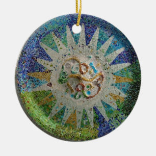Gaudi mosaik julgransprydnad keramik