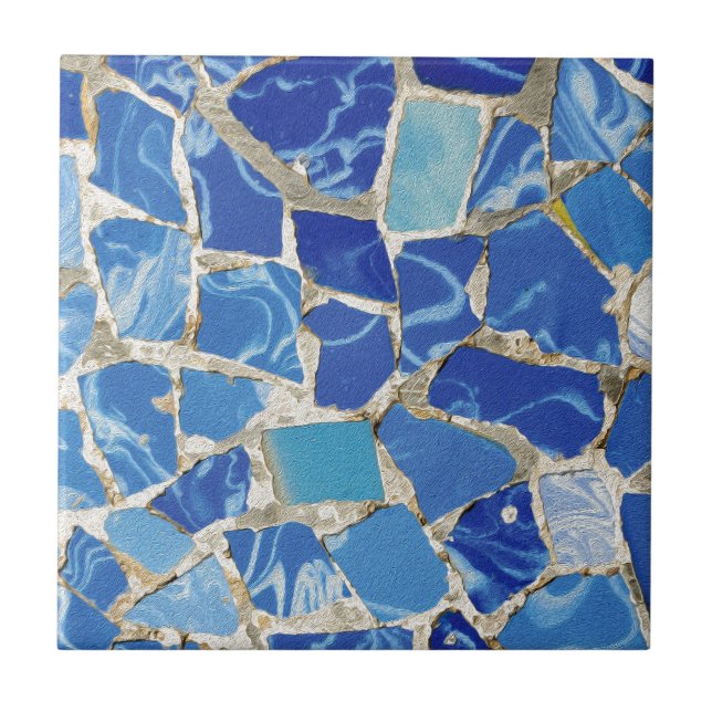 Gaudi mosaik med ett olje- handlag kakelplatta (Framsidan)