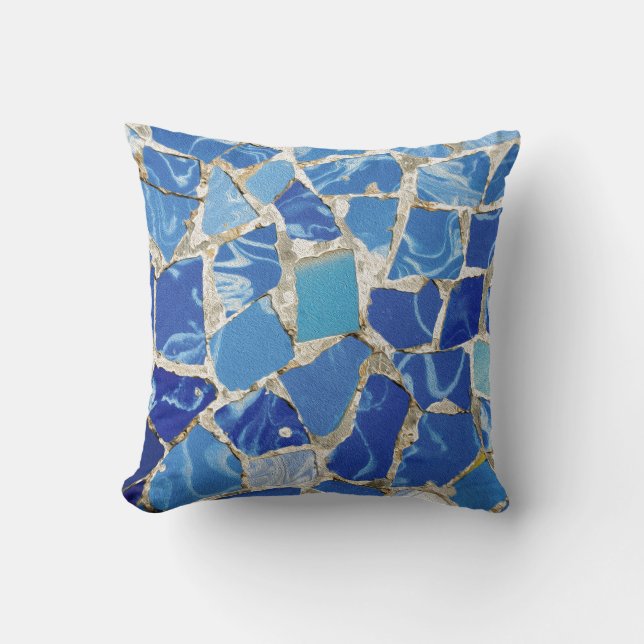 Gaudi mosaik med ett olje- handlag kudde (Framsida)