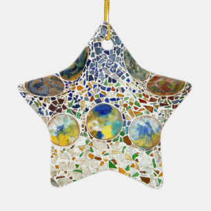 Gaudi mosaisk prydnad julgransprydnad keramik