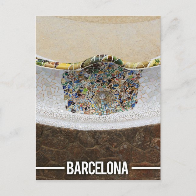 Gaudi Park Guell, Barcelona Spain Vykort (Framsida)