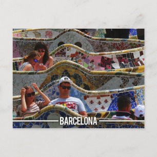 Gaudi Park Guell, Barcelona Spanien Vykort