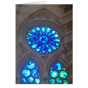 Gaudi - Sagrada Familia målat glassfönster Hälsningskort