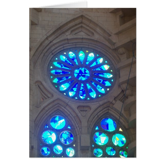Gaudi - Sagrada Familia målat glassfönster Hälsningskort (Framsidan)