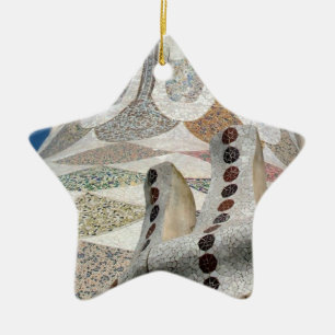 Gaudi slottabstrakt julgransprydnad keramik