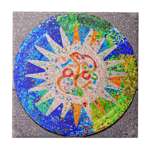 Gaudi specificerar blått kakelplatta (Framsidan)